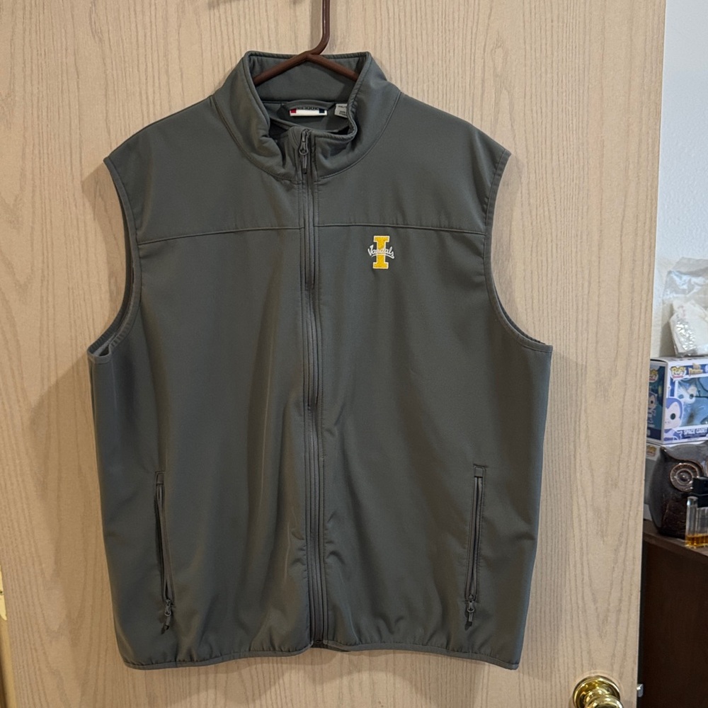 Men's Charcoal Vest with Yellow Accent